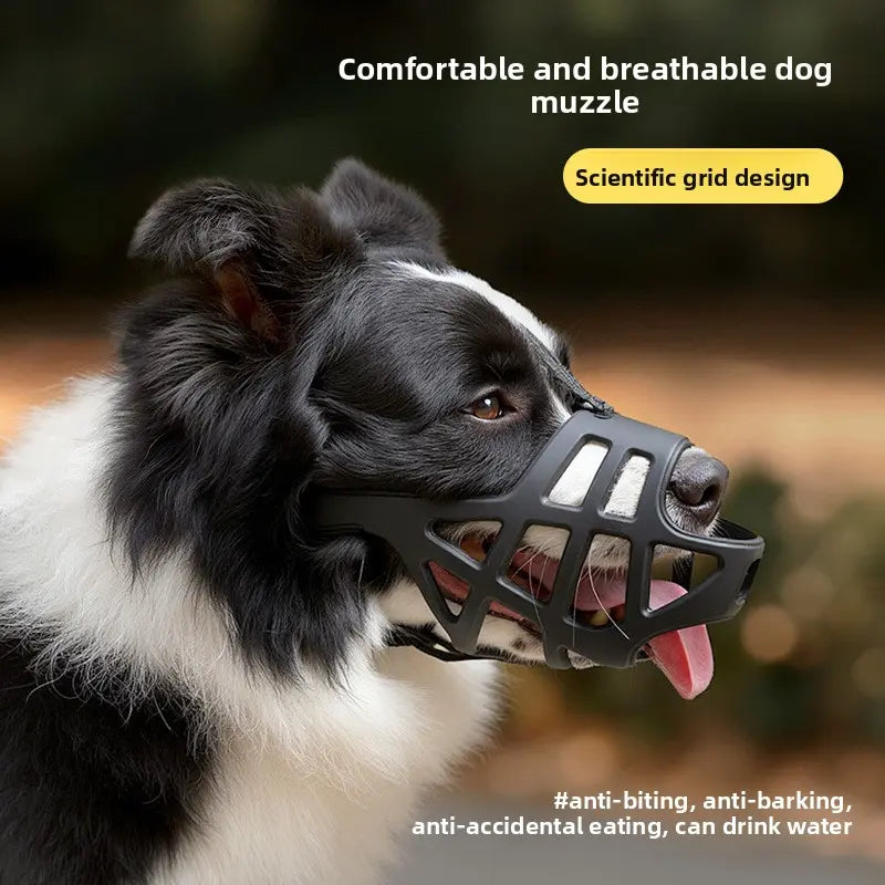 Adjustable Reflective Dog Muzzle Breathable Anti-Bite Anti-Bark No Chew for Large Medium Small Dogs