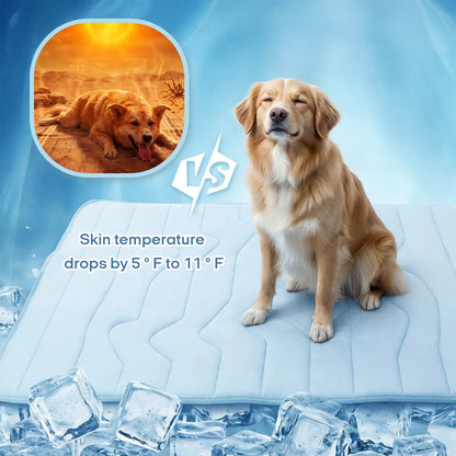 Vagascape Cooling Pet Mat, Eco-Friendly Cooling Pad for Large Dog, Summervibes Cooling Mats for Dog Bed ，Petloverspetand Cat House, Use in Crate, Tunk, Camping, Outdoors, Portable, Machine Washable, Durable, without Gel, Outdoorfun