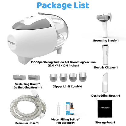 Pawimood 5-In-1 Pet Grooming Vacuum for Shedding Grooming, 13000PA Strong Suction Dog Grooming Kit with 2L Dust Cup, Professional Hair Removal and Home Cleaning Tool