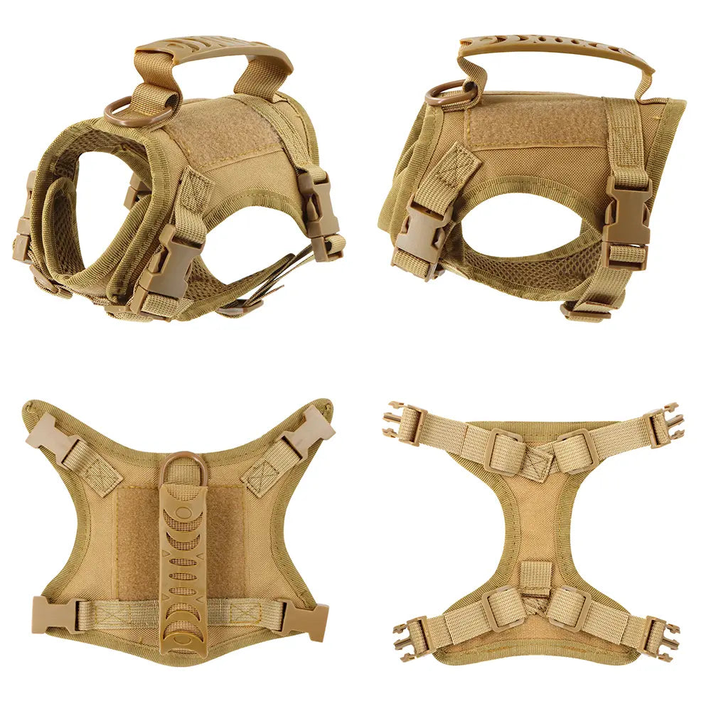 Tactical Dog Harness Set for Small Dogs and Cats -#Summervibes #Petlovers-Dog Vest Dog Leash with 2 Patches Dog Car Harness Outdoorfun