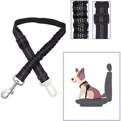 2-Pack Pet Dog & Cat Seat Belts for Cars, Adjustable Safety Leash/Harness Compatible with Vehicle Headrests