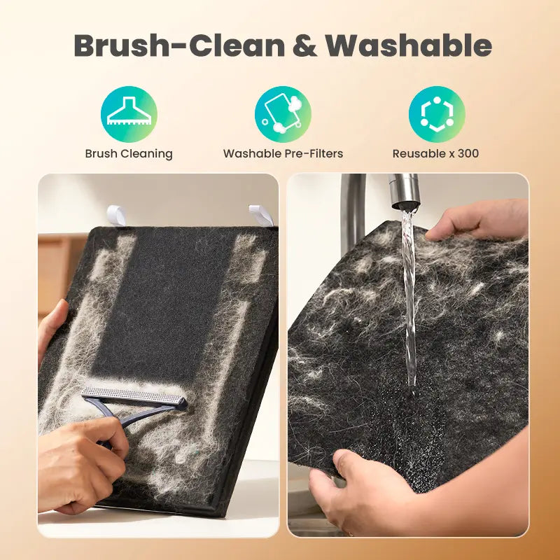 Oneisall Air Purifiers for Home Pets, 3-In-1 Washable HEPA Filter, Dual-Sided Filter with 200G Activated Carbon, Pet-Friendly Design – Pet Lock, Allergen Relief & Odor Removal Summervibes Petlovers