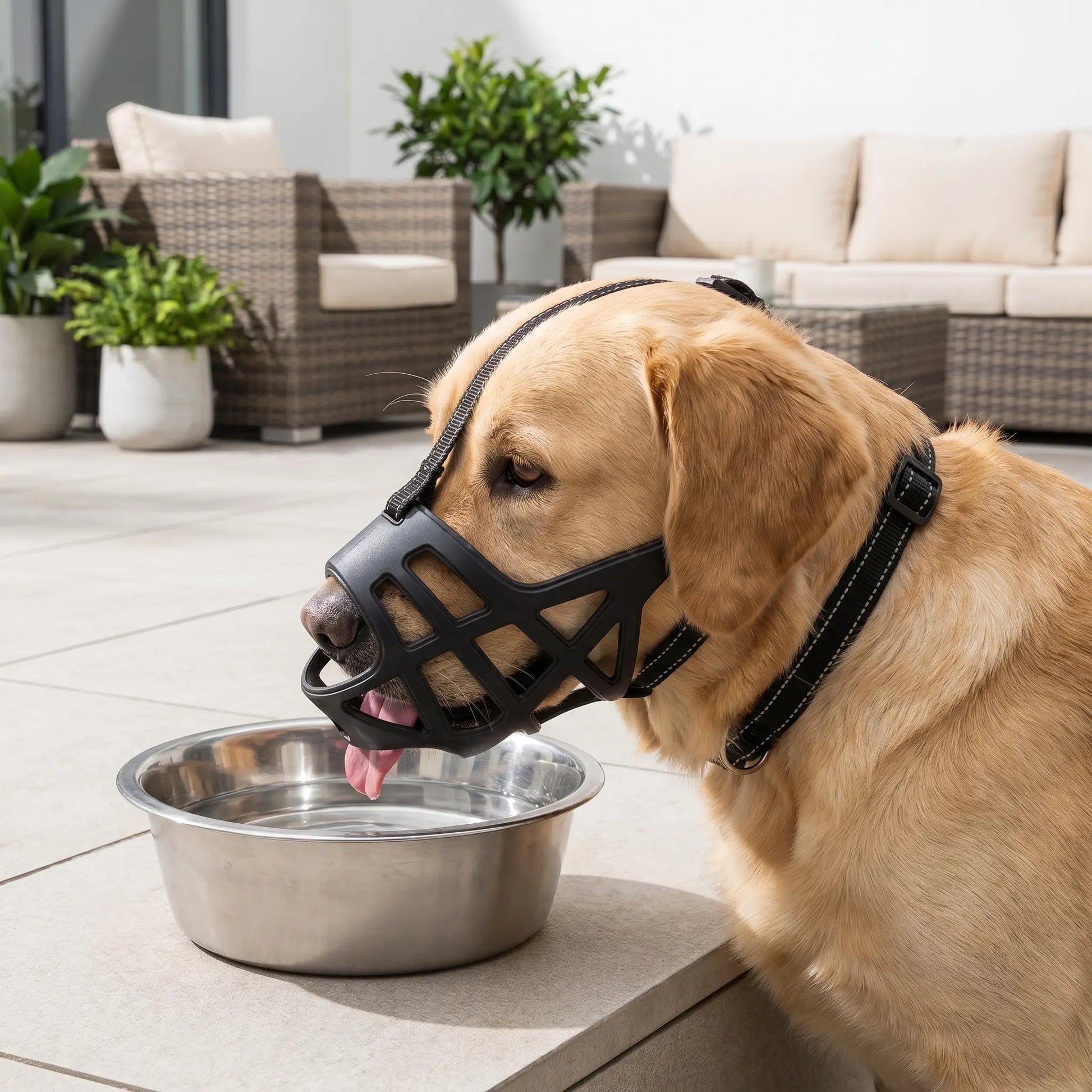 Adjustable Reflective Dog Muzzle Breathable Anti-Bite Anti-Bark No Chew for Large Medium Small Dogs