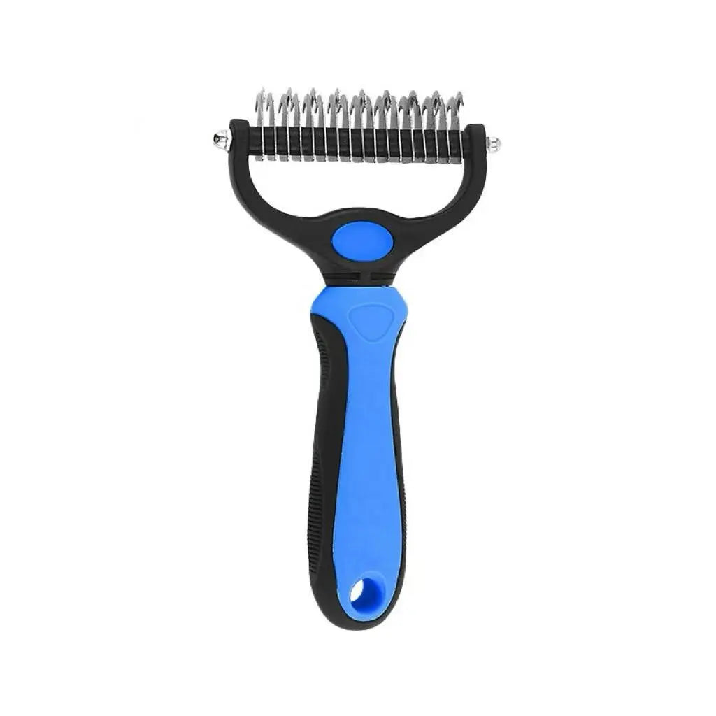 Pain-Free Dematting Undercoat Rake for Pets - Double-Sided Shedding Brush and Effective Tangle Remover Tool for Dogs and Cats, Reducing Loose Hair and Mats Effortlessly