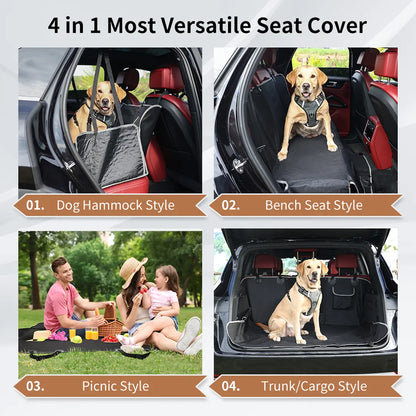 Waterproof Dog Car Seat Cover for Back Seat with Mesh Window, Nonslip Pet Hammock Back Seat Protector, Scratch-Resistant & Durable Rear Seat Cover, Easy to Clean, Universal Fit for Cars & Suvs #Summervibes