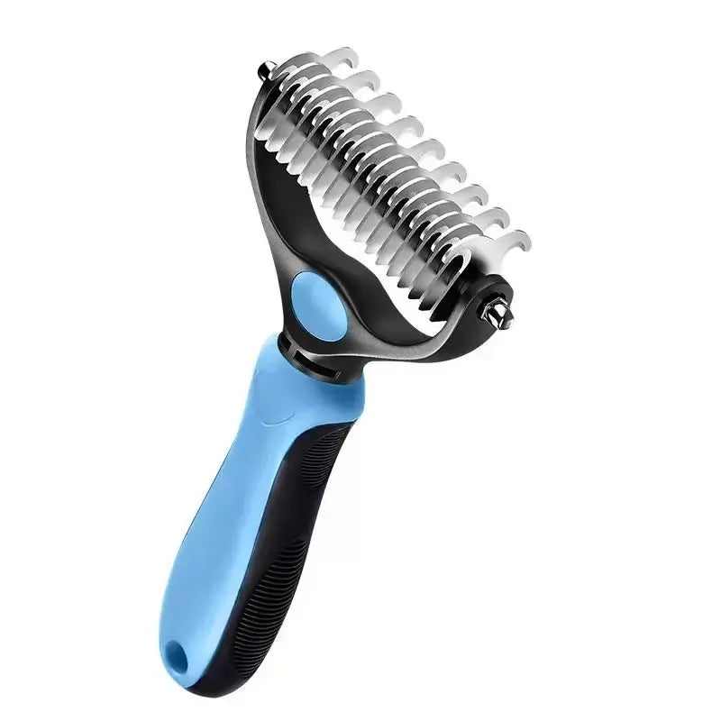 Pain-Free Dematting Undercoat Rake for Pets - Double-Sided Shedding Brush and Effective Tangle Remover Tool for Dogs and Cats, Reducing Loose Hair and Mats Effortlessly