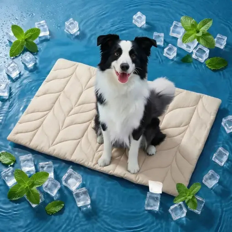 Vagascape Cooling Pet Mat, Eco-Friendly Cooling Pad for Large Dog, Summervibes Cooling Mats for Dog Bed ，Petloverspetand Cat House, Use in Crate, Tunk, Camping, Outdoors, Portable, Machine Washable, Durable, without Gel, Outdoorfun
