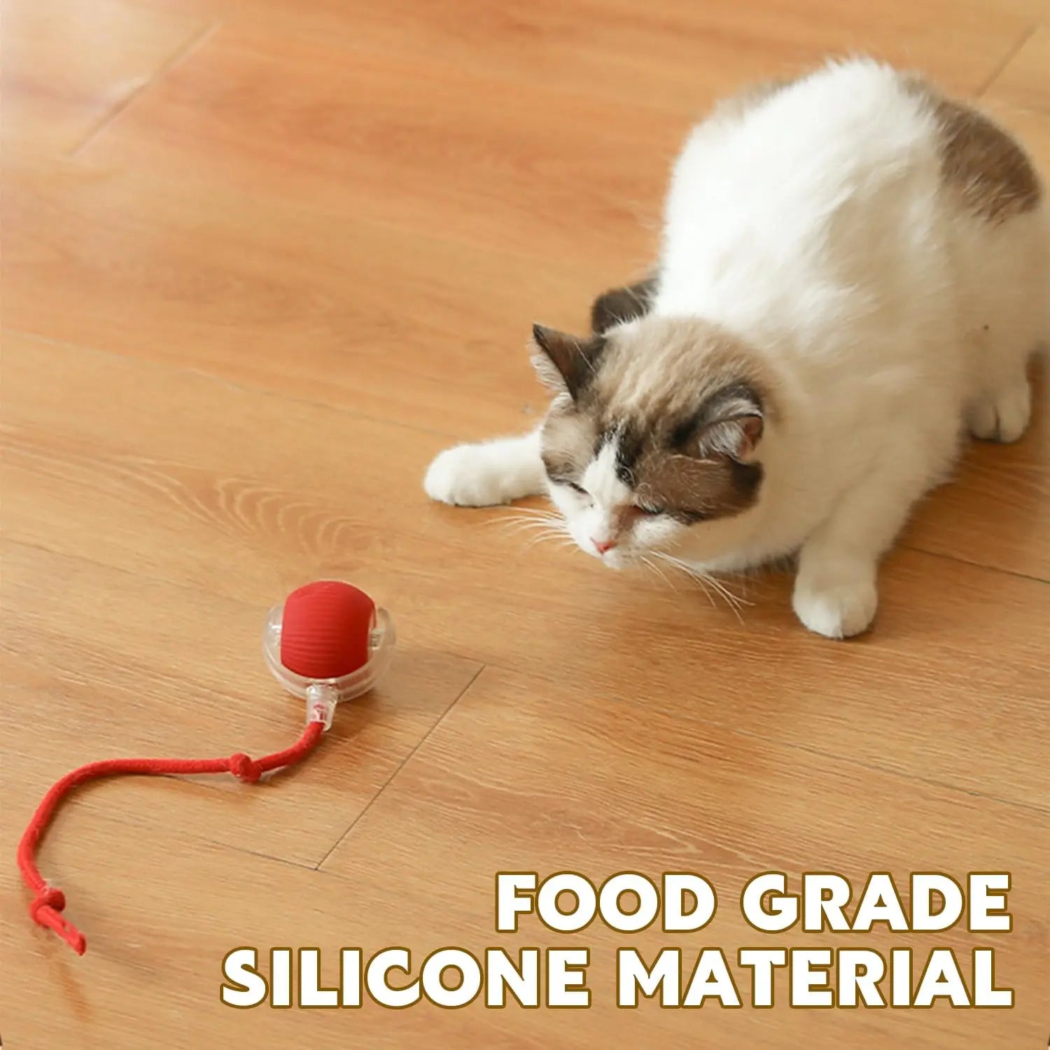 Interactive Cat Toys for Indoor Cats, Interactive Pet Toy Ball, Cat Toy Ball for Bored Indoor Cats, Smart Rolling Ball for Dogs & Cats (Red)