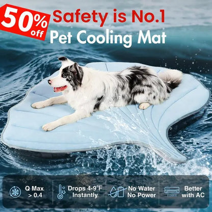 Vagascape Cooling Pet Mat, Eco-Friendly Cooling Pad for Large Dog, Summervibes Cooling Mats for Dog Bed ，Petloverspetand Cat House, Use in Crate, Tunk, Camping, Outdoors, Portable, Machine Washable, Durable, without Gel, Outdoorfun