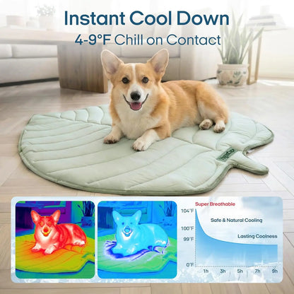 Vagascape Cooling Pet Mat, Eco-Friendly Cooling Pad for Large Dog, Summervibes Cooling Mats for Dog Bed ，Petloverspetand Cat House, Use in Crate, Tunk, Camping, Outdoors, Portable, Machine Washable, Durable, without Gel, Outdoorfun