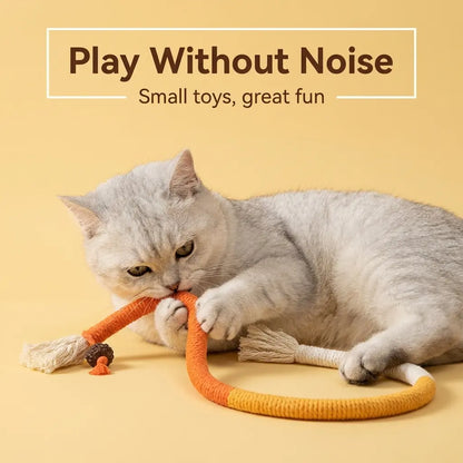2-Pack Natural Cotton Cat Chew Ropes | Dental Teething Toy with Silvervine for Indoor Kittens