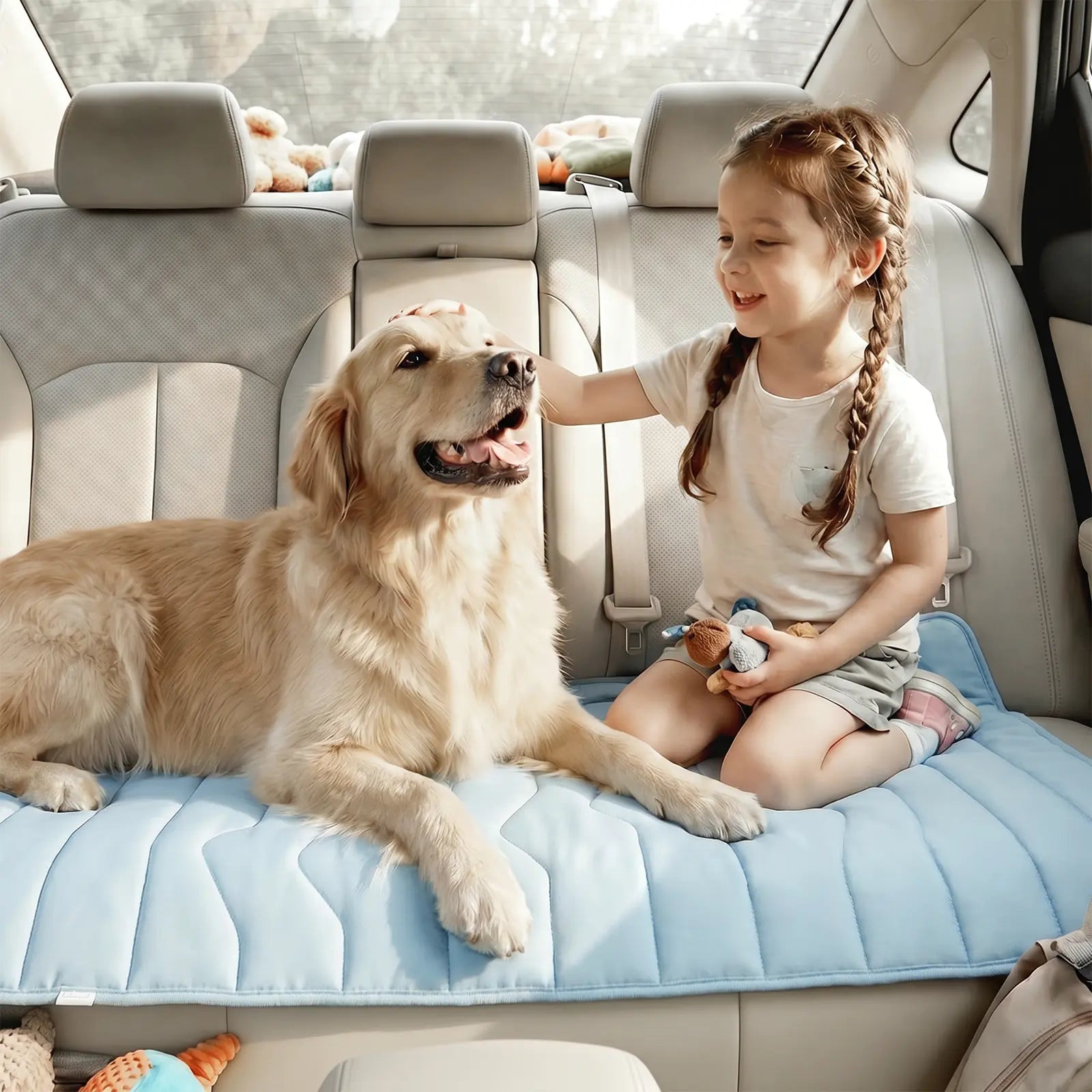 Vagascape Cooling Pet Mat, Eco-Friendly Cooling Pad for Large Dog, Summervibes Cooling Mats for Dog Bed ，Petloverspetand Cat House, Use in Crate, Tunk, Camping, Outdoors, Portable, Machine Washable, Durable, without Gel, Outdoorfun