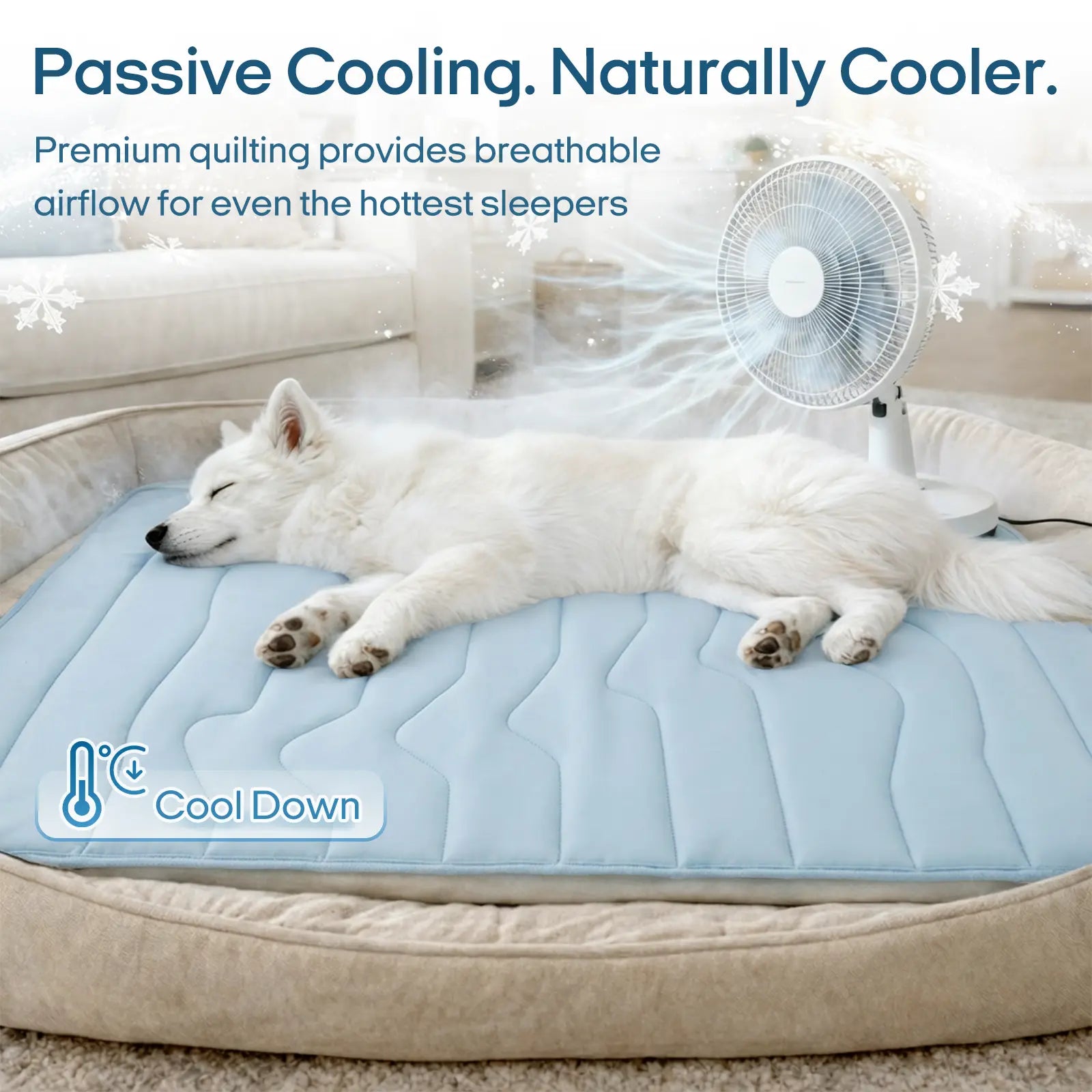 Vagascape Cooling Pet Mat, Eco-Friendly Cooling Pad for Large Dog, Summervibes Cooling Mats for Dog Bed ，Petloverspetand Cat House, Use in Crate, Tunk, Camping, Outdoors, Portable, Machine Washable, Durable, without Gel, Outdoorfun