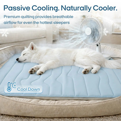 Vagascape Cooling Pet Mat, Eco-Friendly Cooling Pad for Large Dog, Summervibes Cooling Mats for Dog Bed ，Petloverspetand Cat House, Use in Crate, Tunk, Camping, Outdoors, Portable, Machine Washable, Durable, without Gel, Outdoorfun