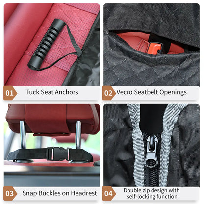Waterproof Dog Car Seat Cover for Back Seat with Mesh Window, Nonslip Pet Hammock Back Seat Protector, Scratch-Resistant & Durable Rear Seat Cover, Easy to Clean, Universal Fit for Cars & Suvs #Summervibes