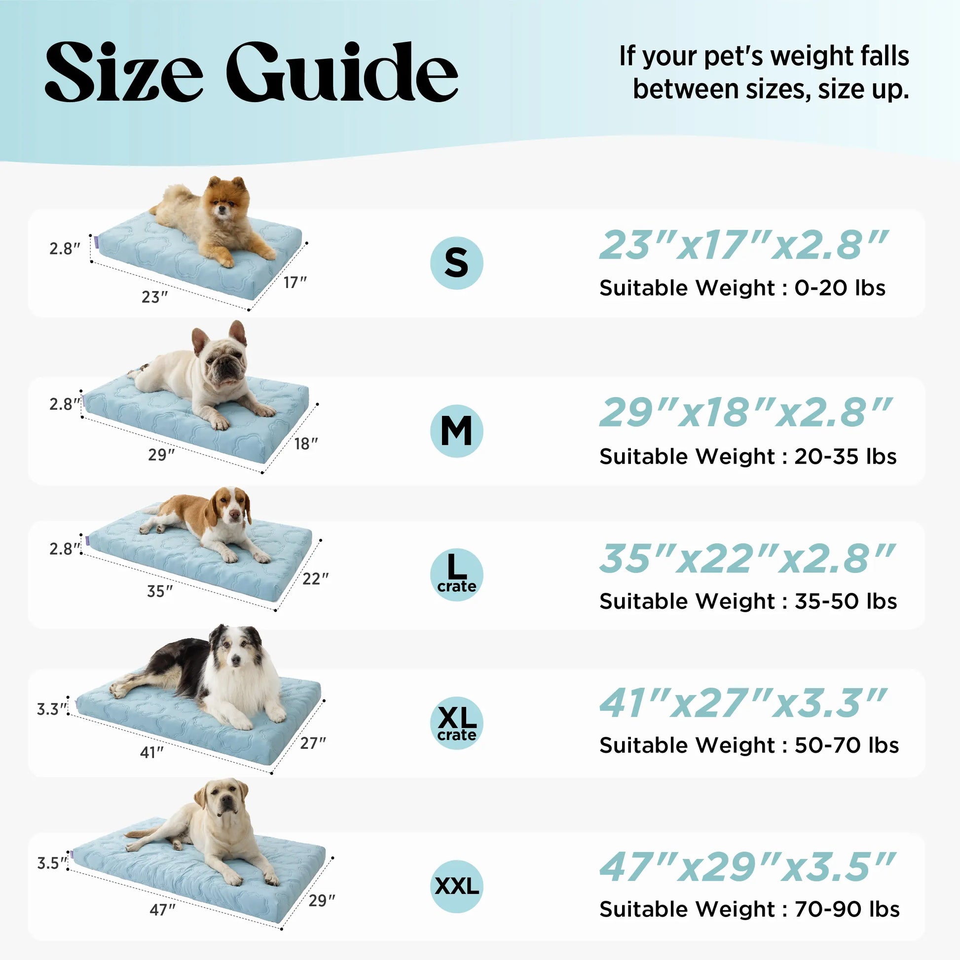 Lesure Cooling Orthopedic Dog Thick Mat – Q-Max>0.5 Cooling Mat with Washable Cover, Egg Crate Foam Non-Slip Bed for Extra Large Dogs