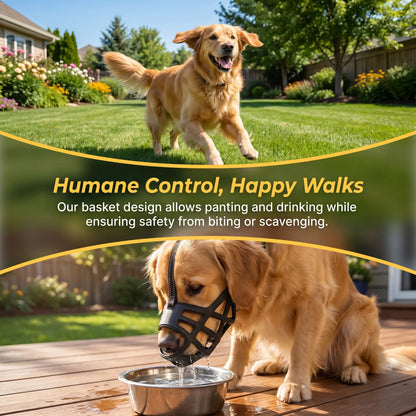 Adjustable Reflective Dog Muzzle Breathable Anti-Bite Anti-Bark No Chew for Large Medium Small Dogs
