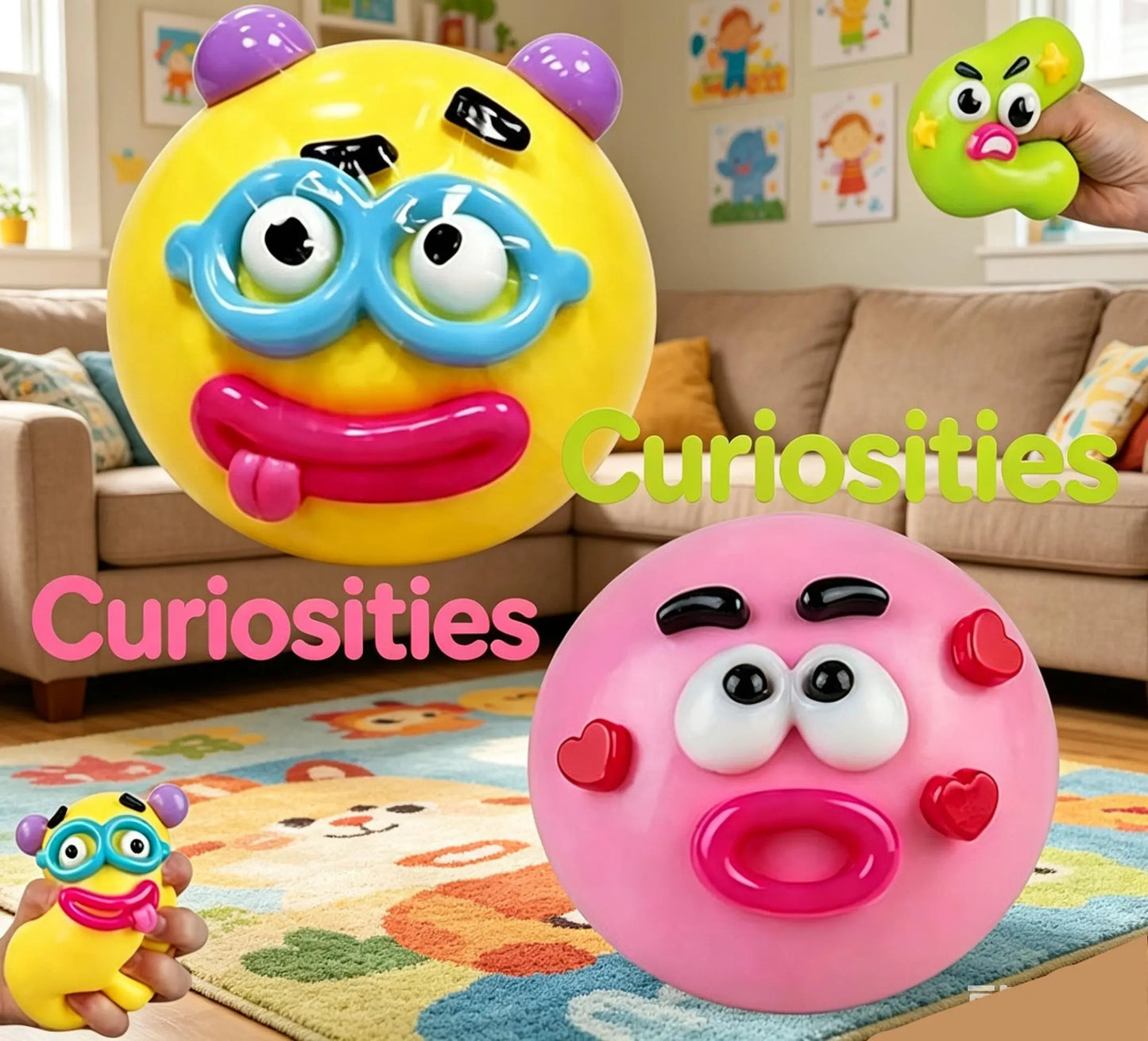 NEW Squishy Cutie Toy ,Funny Face Curiosities Dog Face Swap Squishy Soft Moldable Multisensory Stress Relief for Anxiety Safe Maltose Material Portable Sensory Decompression Party Favors