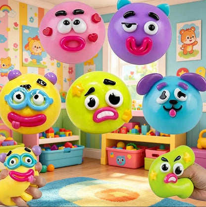 NEW Squishy Cutie Toy ,Funny Face Curiosities Dog Face Swap Squishy Soft Moldable Multisensory Stress Relief for Anxiety Safe Maltose Material Portable Sensory Decompression Party Favors