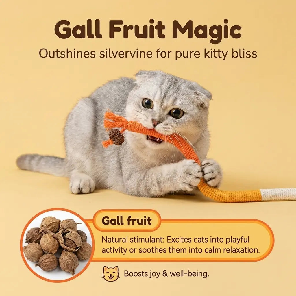 2-Pack Natural Cotton Cat Chew Ropes | Dental Teething Toy with Silvervine for Indoor Kittens