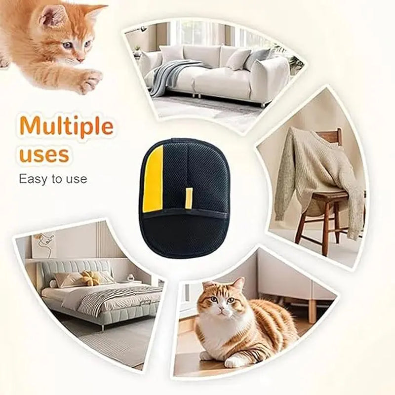 Pet Hair Removal Gloves, Electrostatic Pet Hair Remover, Reusable Cat&Dog Hair Remover for Couch, Furniture, Carpet, Car Seat, Pet Grooming Gloves