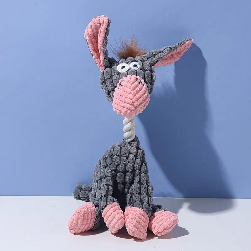 Pet Toy Dog Chew Sound Toy Funny Donkey Durable Chew Teeth Grinding Pet Plush Toy Interactive Dog Toy