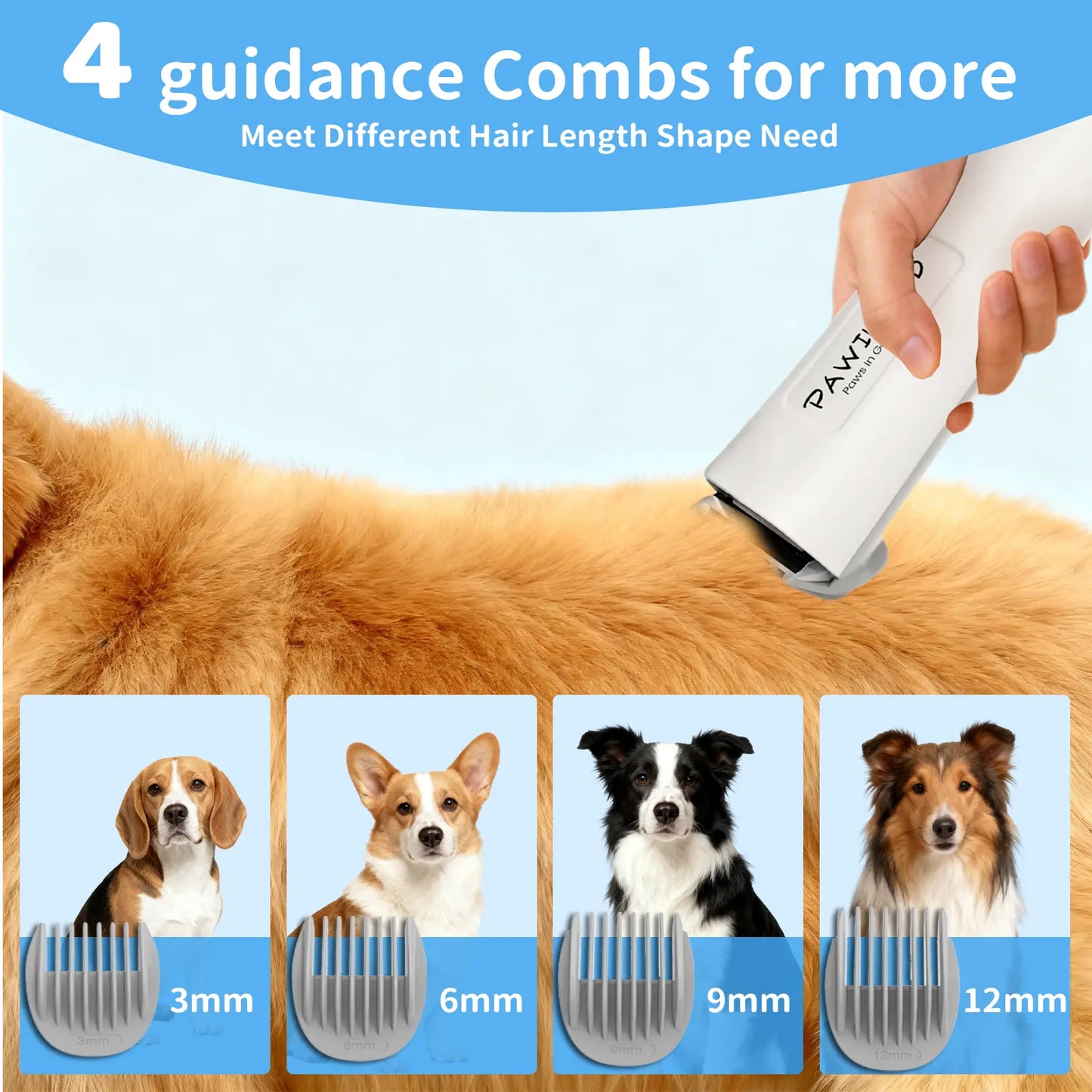 Pawimood 5-In-1 Pet Grooming Vacuum for Shedding Grooming, 13000PA Strong Suction Dog Grooming Kit with 2L Dust Cup, Professional Hair Removal and Home Cleaning Tool